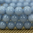 thumbnail image 4 of Natural Blue Angelite Gemstone 8mm Round Beads Stretch Bracelet 7 Inch, 4 of 5