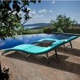 Devoko 3 Pieces Patio Lounge Chair Set Outdoor PE Rattan Folding Chaise