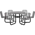 thumbnail image 2 of Global Industrial 46" Round Picnic Table w/ 6 Seats, Expanded Metal, Gray, 2 of 6