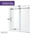 thumbnail image 4 of Anzzi  Don Series 59 in. by 62 in. Frameless Sliding Tub Door in Brushed Nickel with Handle, 4 of 10