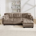 thumbnail image 4 of FFH 100.7" Modular Sectional Sofa with Movable Ottoman, L Shaped Cloud Couch for Living Room, 3-Seat, Coffee, 4 of 12