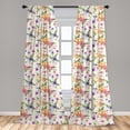 thumbnail image 4 of Ambesonne Tropical Curtains, Hibiscus and Other Flowers, Pair of 28"x95", Pink Salmon and Lavender, 4 of 4