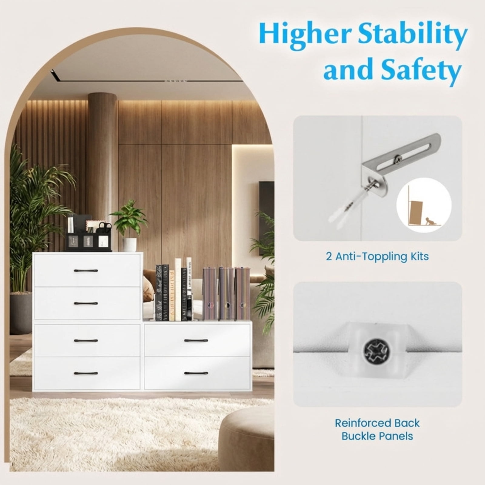Furnibear 2, White - Bedroom Closet Office Dresser Organizer Home Furniture Home Furniture Home Furniture