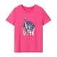 thumbnail image 1 of Camiseta para mujer verano simple moda cuello redondo camisa para desplazamientos oficina vacaciones Rosa Rosa, 1 of 7