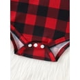 thumbnail image 7 of Suealasg Newborn Baby Girls 3Pcs Christmas Clothes 3 6 9 12 18 Months Infant Girls Long Sleeve Plaid Print Romper Reindeer Patch Suspender Skirt Headband, 7 of 7
