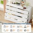 thumbnail image 3 of Fluted Dresser for Bedroom, 8 Drawer Double Dresser, Large Capacity & Anti-Tip, Modern Chest of Drawers with Metal Handles, Wooden Dressers Closet Storage Organizer for Living Room Hallway Entryway, 3 of 8