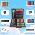 thumbnail image 4 of KINSPORY 66 pack Art Supplies, Deluxe Wooden Art Set Crafts Drawing Painting Kit, Gift Box for Kids Artist Beginners Girls Boys (Brown), 4 of 7