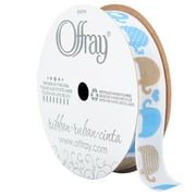 Offray Ribbon, Powder Blue 5/8 inch Woven Ribbon, 9 feet