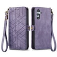 thumbnail image 2 of Nalacover Case for Samsung A54 5G, with RFID Blocking Card Slot Holder, Magnetic Flip Folio Purse Case, PU Leather Zipper Handbag with Detachable Lanyard Strap for Samsung Galaxy A54 5G, Purple, 2 of 12