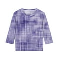 thumbnail image 4 of Frwgonr Girls' Basic 3/4 Sleeve Layering Tee Purple Kids Crewneck Tops Fashion Tees Size 3T-12, 4 of 5