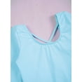 thumbnail image 5 of YONGHS Girls Long Sleeve Leotard with Tutu Skirt Kids Ballerina Ballet Dancewear Dress Outfits Light Blue 5-6, 5 of 7