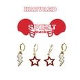 thumbnail image 2 of Crimson Spirit Stack white mini enamel bolts and red statement open starboys, 2 of 2