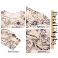 thumbnail image 6 of Fantaslook Womens Tops 3/4 Sleeve with Buttons Dressy Casual Blouses Summer Shirts Beach Vacation Trendy Clothes, 6 of 9