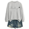 thumbnail image 1 of Chandails à Capuchon pour Femmes Chandail à Capuche Femme Manches Longues Col Rond Chandail en Molleton Décontracté Imprimé Chandail-Over Haut Tenue Quotidienne T-Shirt Blouse Automne Hiver Vêtements Décontractés Automne Veste, 1 of 2