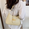 thumbnail image 4 of Bolso jiaozi de diseño de nicho nuevo de PU para otoño e invierno, bolso de hombro para uso diario, bolso debajo del brazo, color caqui, 4 of 5