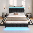 thumbnail image 6 of Afuhokles Queen Bed Frame with 12 Storage Drawers, Bookcase Storage Headboard, Bed Frame with Charging Station, LED Lights, Black, 6 of 9