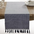 thumbnail image 2 of Fennco Styles Ribbed Tassel Cotton Table Runner 16" W x 90" L - Navy Blue Striped Table Cover for Home, Dining Room, Banquets, Family Gatherings , Holidays and Special Occasion, 2 of 4