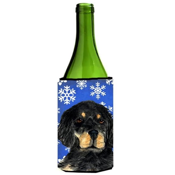 Gordon Setter Winter Snowflakes Holiday Wine bottle sleeve Hugger - 24 oz.