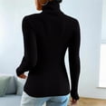 thumbnail image 6 of Women Sweaters Turtleneck Ribbed Knit Long Sleeve Slim Fit Pullover Tops Tee, 6 of 6