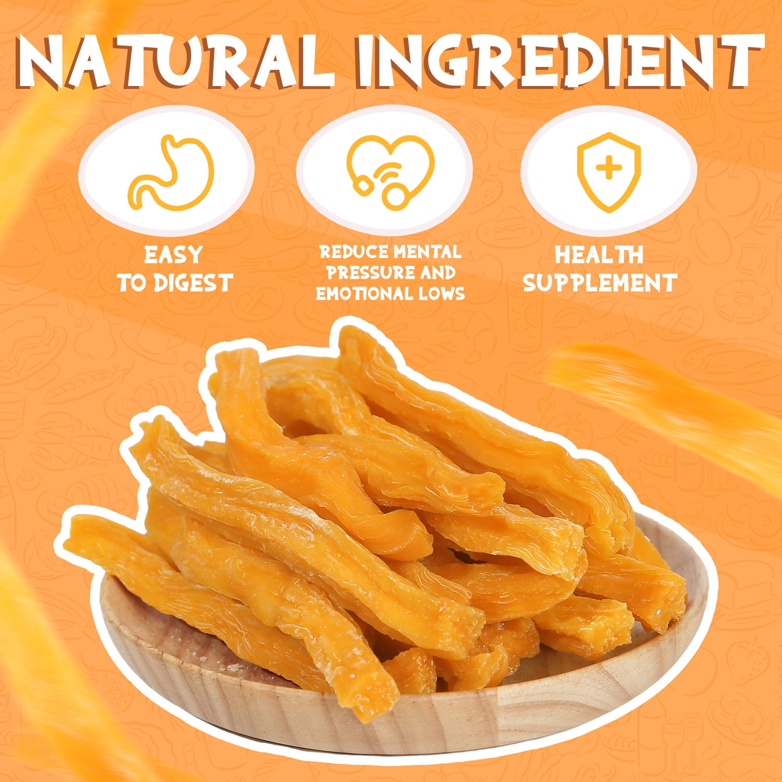 (2 pack) PAWUP Sweet Potato Dog Treats, Single Ingredient Healthy Soft Chews Dog Treats for Small Medium Large Dogs, Dog Digestive Support, 10.6oz