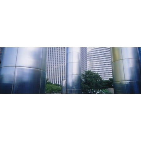 Columns of a building Downtown District Houston Texas USA Canvas Art - Panoramic Images (18 x