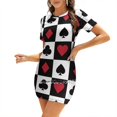 thumbnail image 1 of Card Pattern-Red Sweetheart Knot Flared Dress Fashion Design Large Size Loose Dress Play Player Hearts s Clubs, 1 of 5