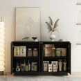 thumbnail image 3 of CQSXDA Fluted Modern Buffet Cabinet in Wood, Sideboard with Adjustable Shelves for Storage, Black, 3 of 6