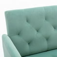 thumbnail image 6 of Velvet Arm Chair Accent Chair,Modern Tufted Upholstered Living Room Chair Leisure Lounge Chair,Single Sofa Chair with Rose Golden Metal Legs,Comfy Armchair for Bedroom Living Room Office,  Mint Green, 6 of 7