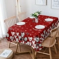 thumbnail image 1 of Valentine''s Day Rectangle Tablecloth Waterproof & Stainproof Tablecloths, Saint Red Love-Tree Heart Wipeable Table Cloth Wrinkle-Free for Round/Rectangle/Oval/Square/Dining/Party/Wedding, 60x102, 1 of 1