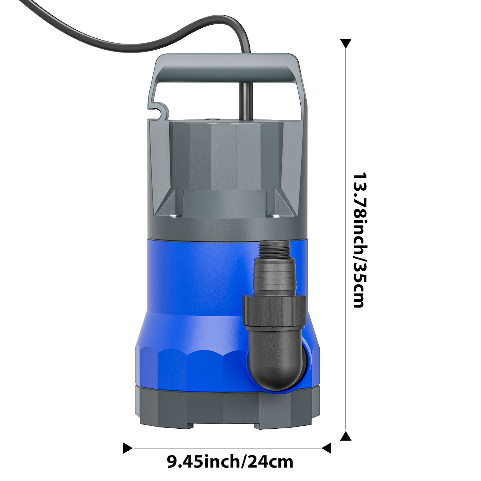 Water Pump 1/2HP Submersible Sump Pump 3000GPH Portable Electric Water Pump Utility Pump for Pool Draining Flood Basement Hot Tub Pond