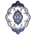 thumbnail image 2 of Yannee Lace Tablecloth,1 Pcs Round Rose Embroidered Table Cloth Crochet Table Runner Overlay Wedding Party Dinner Decor,Navy Blue, 2 of 8