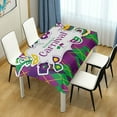 thumbnail image 7 of SKYSONIC Mardi Gras Tablecloth Waterproof Washable Polyester Square Table Cover Durable Tablecloth for Kitchen Dining Table Party Decor (60 X 60 Inch), 7 of 7