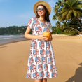 thumbnail image 4 of Easygdp Elephant para Vestido Transpirable de Mujer, Vestido Suelto de Manga Corta con Pliegues y Bolsillos para el Verano, 4 of 6