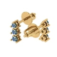 thumbnail image 2 of 0.42 ct Screw-Back Stud Earrings for Women | 2.9mm Round Cut Blue Moissanite | 18K Yellow Gold, 2 of 5