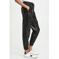 thumbnail image 3 of Fashionable Faux Leather Joggers with Adjustable Waist and Side Pockets - Black, 3 of 9