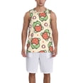 thumbnail image 4 of Gaeub Frog Hold Strawberry Men's Mesh Basketball Jersey, Quick-Drying Sleeveless Top S-4XL, Loose Muscle Tank Top -Small, 4 of 9