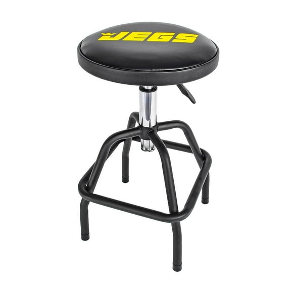 JEGS 81179 Shop Stool 14 in. Round Swivel Seat 24 in. to 28 in. Adjustable Heigh