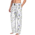 thumbnail image 3 of Mens Pajama Pants - Soft Sleep & Lounge Pants for Men, Lavender Flowers Round Cuteness Casual PJ Bottoms Pants with Pockets, 3 of 5