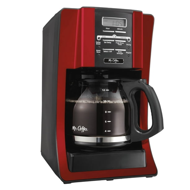 Mr. Coffee Advanced Brew 12 Cup Programmable Red Coffee Maker Walmart