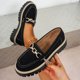 thumbnail image 4 of Xucatan Women's Chunky Loafers, Leather Slip-On Dress Shoes with Metal Chain, Comfortable Business Casual Shoes for Office Work & Dressy Occasions Gift, 4 of 7