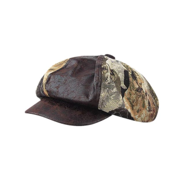 LinYooLi Version d'Été de Fleurs Rétro Chapeau Brodé Fille Sortie de la Rue pour Montrer le Visage Petit Chapeau d'Arbre Polyvalent à la Mode