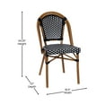 thumbnail image 6 of Emma + Oliver Indoor/Outdoor Bistro Style 31.5 in. Table with Black & White PE Rattan, Glass Top, and Two Chairs - Natural Frame, 6 of 10