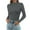 Dark Gray, variant on Turtleneck Tops for Women Ribbed Thermal Long Sleeve Shirts Knitted Fitted Lightweight Base Layer
