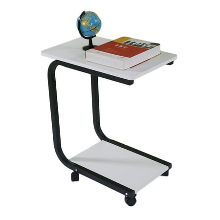 Small Couch Tables Zimtown Portable Coffee Table Over Bed Laptop Desk Tray Side Sofa End Table Stand Rolling White ()
