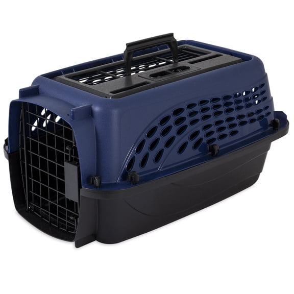 Doskocil 2-Door Top Load Pet Taxi, Extra Small 19", Blue & Black, Dog and Cat