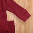 thumbnail image 4 of One opening Baby Boys Autumn Clothes Sets Fall Infant Newborn Long Sleeve Ribbed Bodysuits + Elastic Pants Solid Outfit 0-24M, 4 of 5