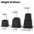 thumbnail image 6 of Bed Risers for Furniture Table Sofa Chair Room 8 Pack Black Plastic 0.1 lb Storage Space Stackable, 6 of 10