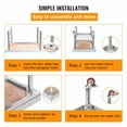 thumbnail image 4 of Stainless Steel Prep Table,24x24x24 Inches,with Backsplash, Adjustable Legs and Bottom Undershelf,Heavy-Duty Grill Stand Table for Outdoor Use Restaurants Hotels Workshops Kitchens Gardens Garages, 4 of 7