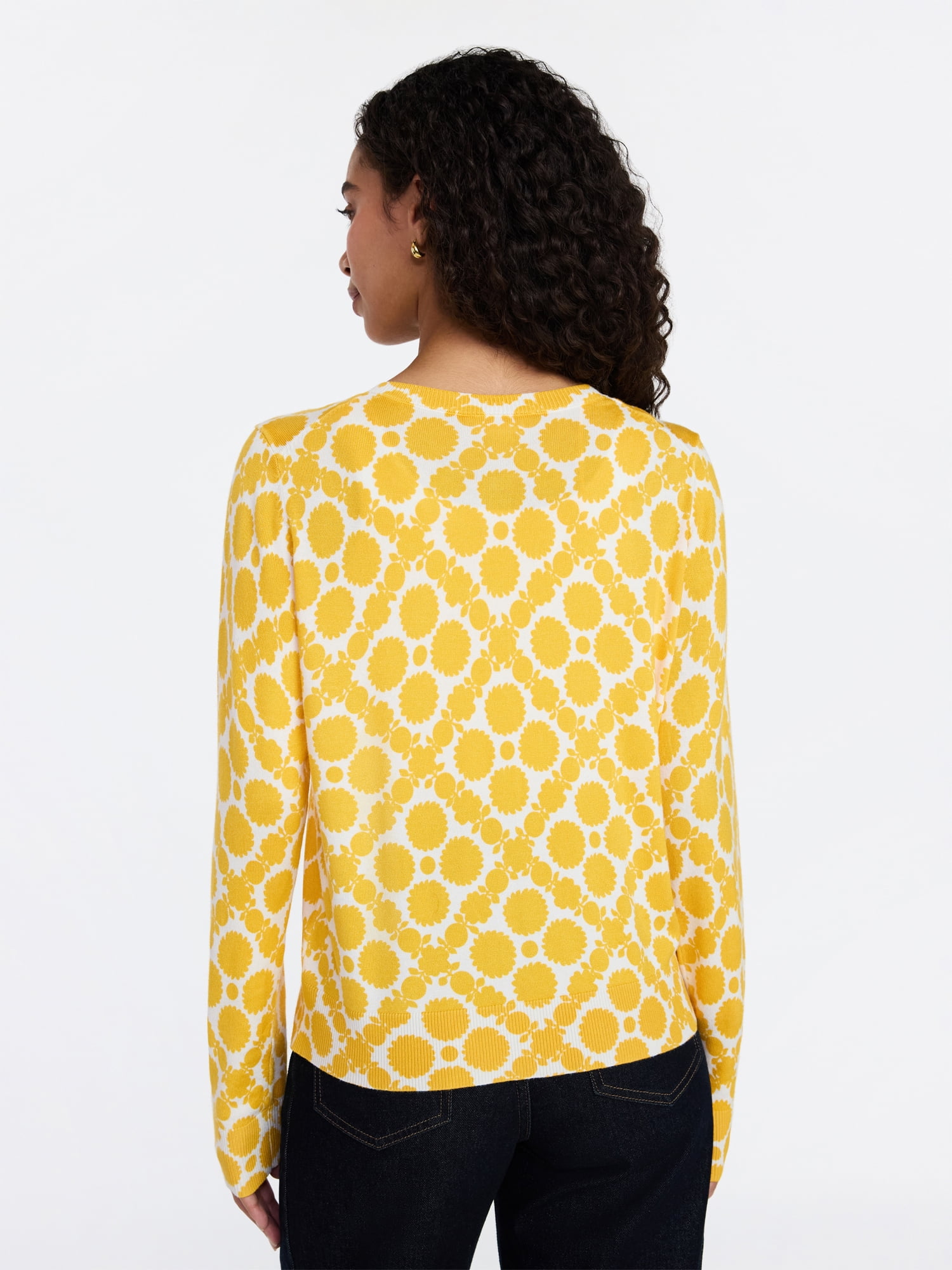 Time and Tru Women's Fine Gauge Cardigan Sweater with Long Sleeves, Lightweight, Sizes XS-XXXL