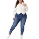 thumbnail image 2 of Chalecos de mezclilla para mujer de tallas grandes Agnes Orinda, tops sin mangas, chaqueta casual de botón, 1X blanca, 2 of 6